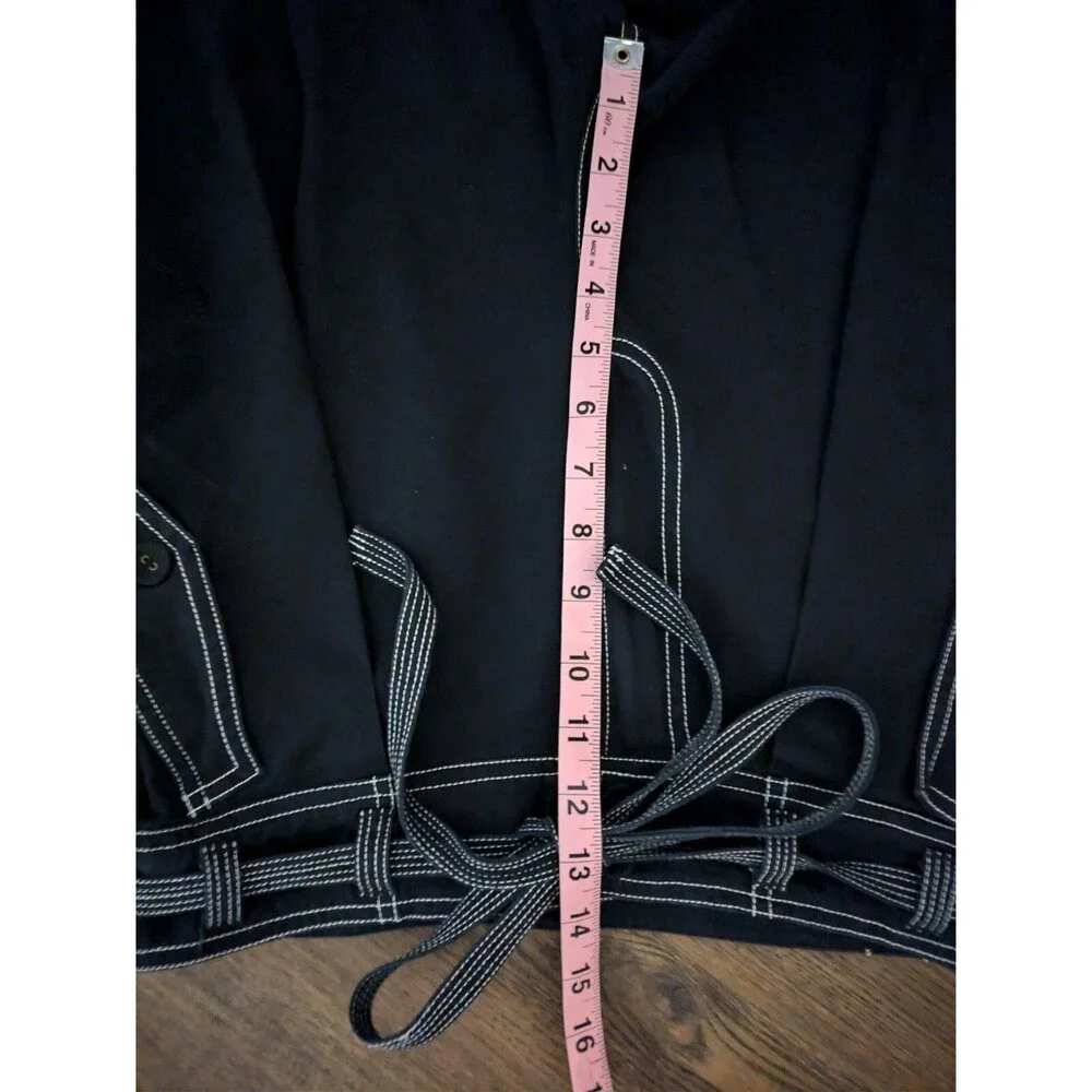 ULLA JOHNSON Women’s Tapered Belted Cotton Poplin Pants Raven Size 6 - Picture 4 of 7